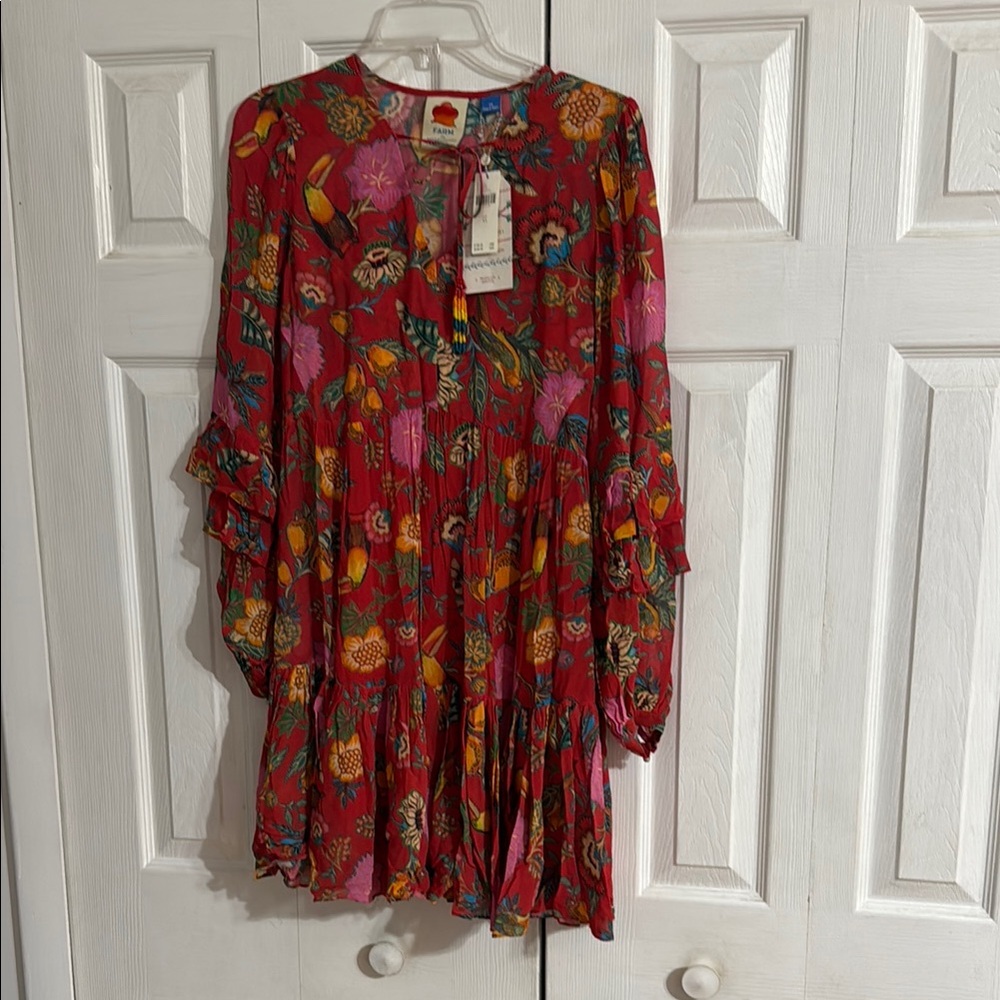 FARM Rio Red Floral Dress - Picture 3 of 11